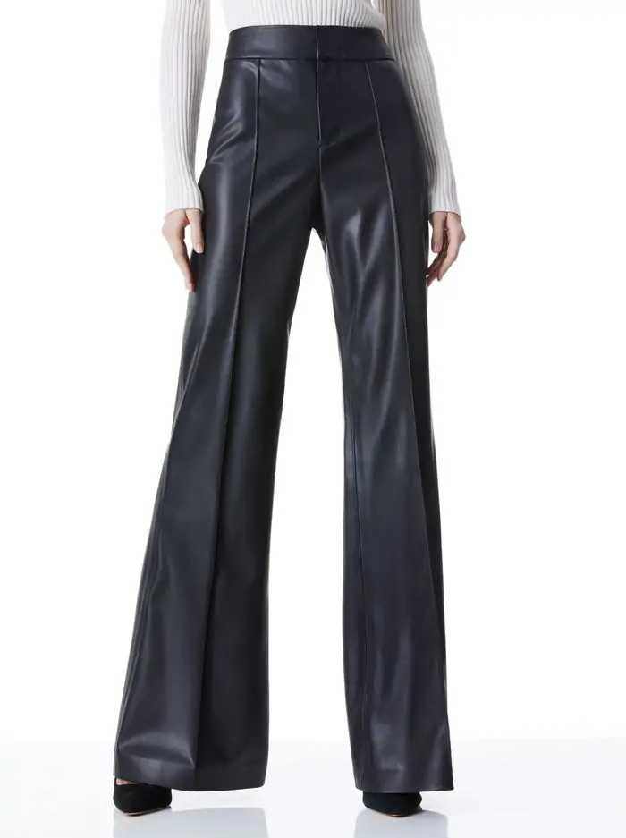 DYLAN VEGAN LEATHER WIDE LEG PANT